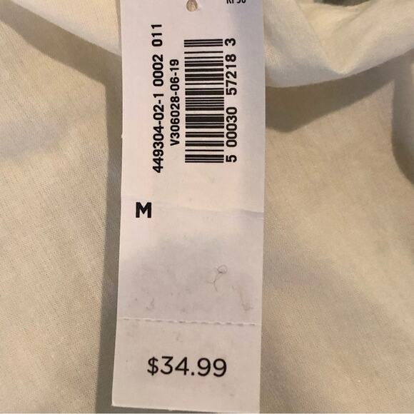 NWT Old Navy bib front ivory cotton blouse long sleeve lightweight sz M - Picture 6 of 6